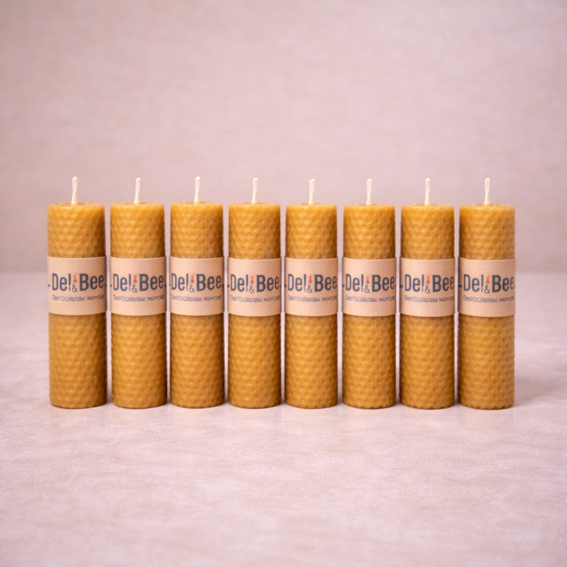 Vela Enrollada de Cera de Abeja – 10 cm